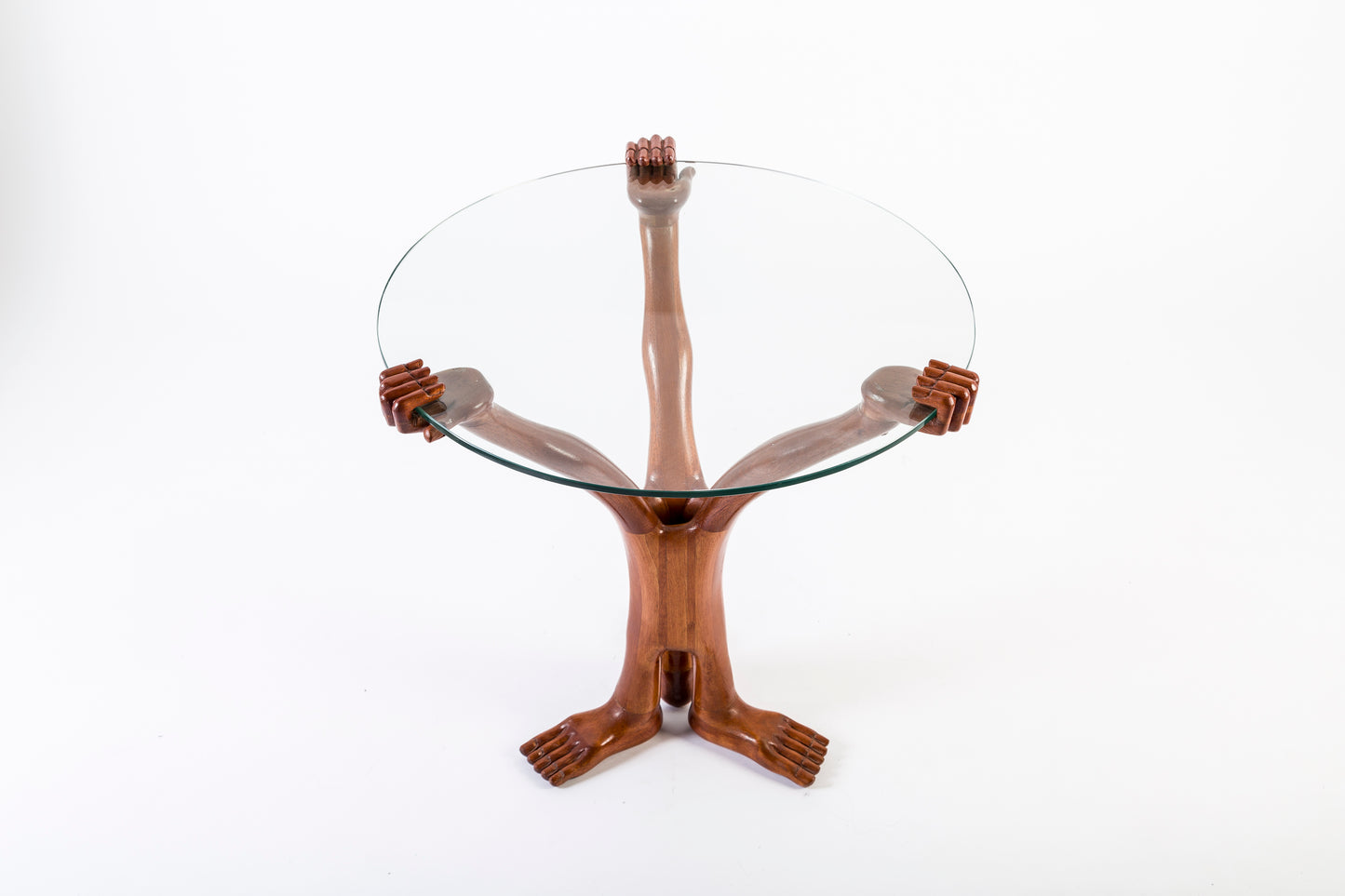 Three Hand and Foot Table in Wood