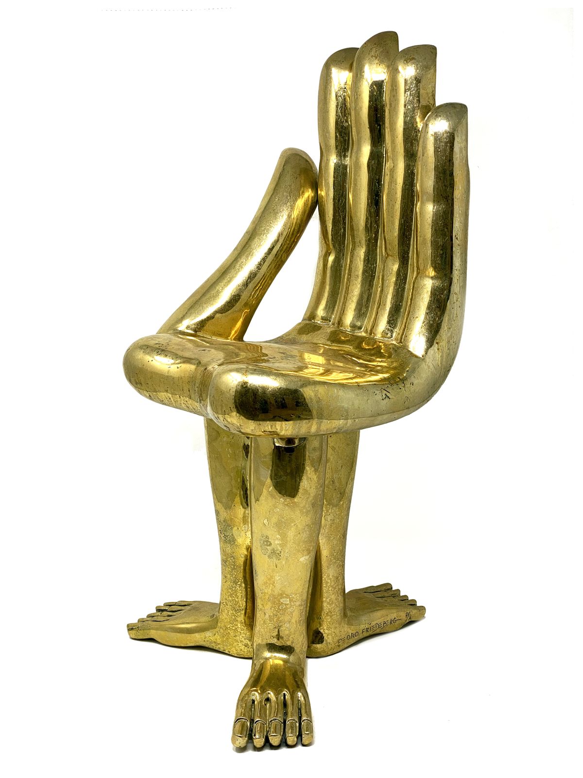 Bronze Hand Sculpture with Three Feet