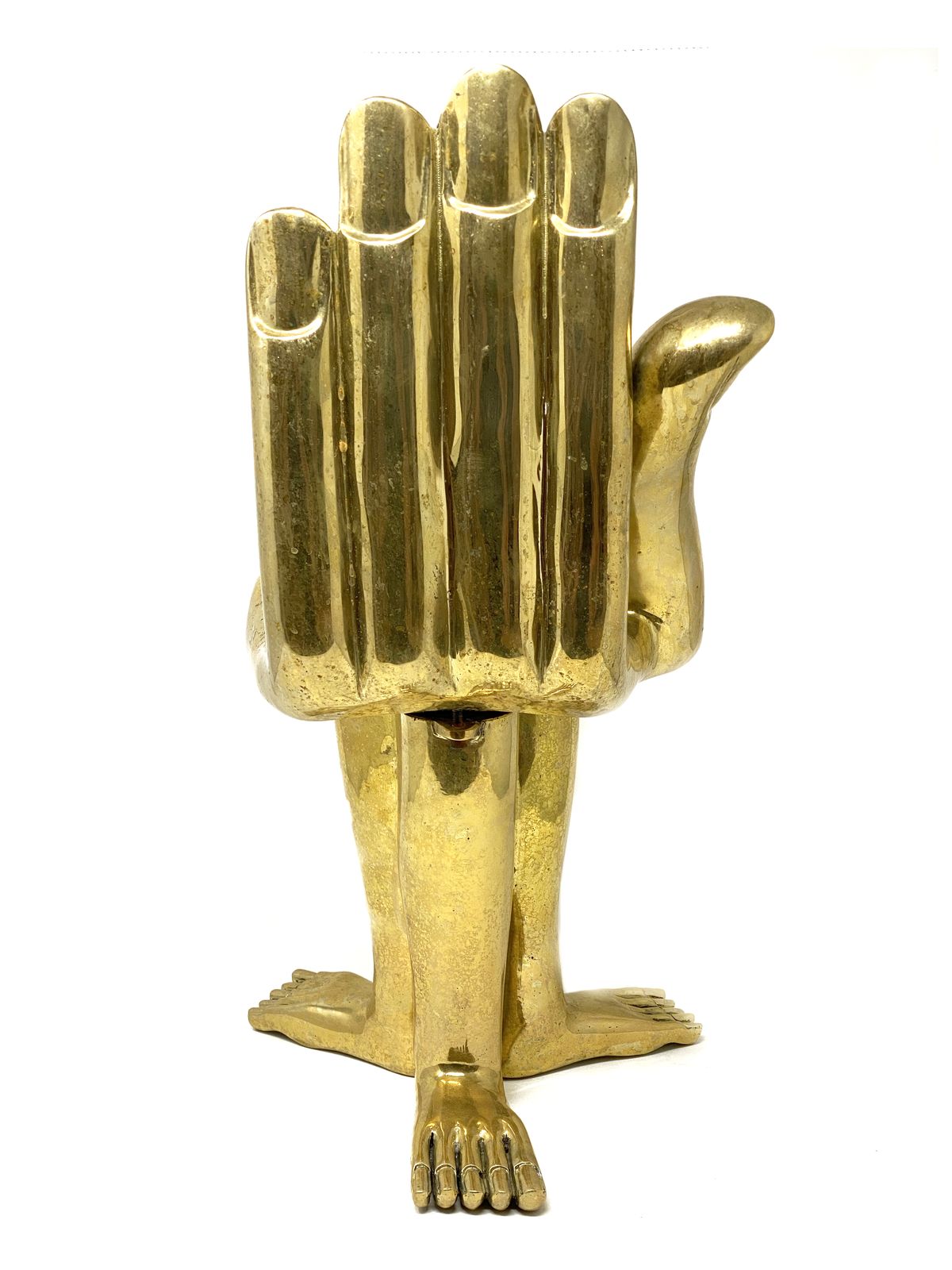 Bronze Hand Sculpture with Three Feet