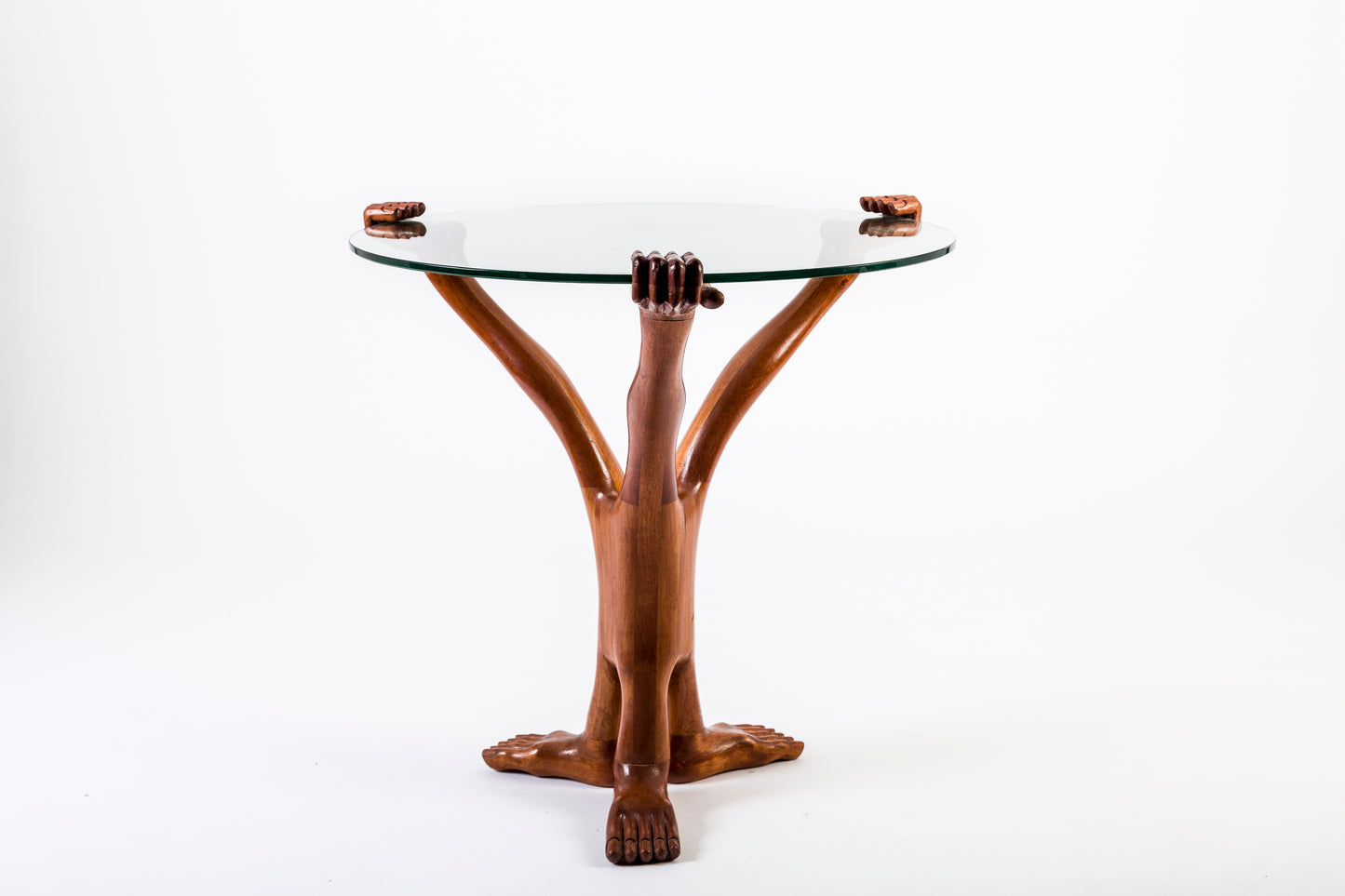 Three Hand and Foot Table in Wood